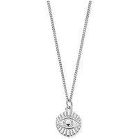 Chlobo Mens Curb Chain Evil Eye Sunray Necklace