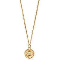 Chlobo Gold Mens Curb Chain Evil Eye Sunray Necklace