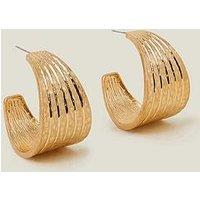 Accessorize Textured Ridge Hoop Earrings
