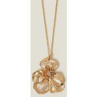 Accessorize Longline Brushed Flower Pendant Necklace