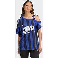 Adidas Originals Womens Soccer Summer Off Shoulder Jersey - Blue