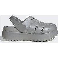 Adidas Sportswear Womens Adilette Platform Clogs - Grey