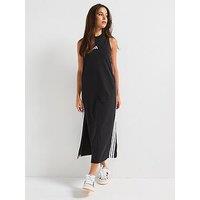 Adidas Sportswear Women'S Essentials 3-Stripes Long Racerback Dress - Black