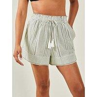 Accessorize Khaki Stripe Short - Khaki