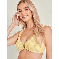 Accessorize Gingham High Apex Top - Yellow
