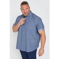 Badrhino Slub Short Sleeve Casual Shirt - Blue