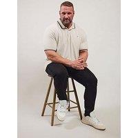 Badrhino Pique Tipped Polo Shirt - Natural