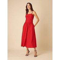 Nobodys Child Felicity Midi Dress - Black - Red