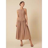 Nobodys Child Audia Stripe Midi Dress - Neutral - Beige