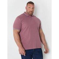 Badrhino Pique Tipped Polo Shirt - Purple