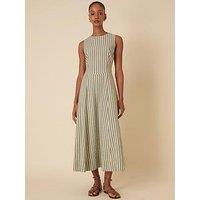 Nobodys Child Ceder Seersucker Stripe Midi Dress - Green