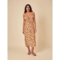 Nobodys Child Roe Floral Midi Dress - Orange
