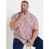 Badrhino Linear Floral Slub Short Sleeve Shirt - Pink