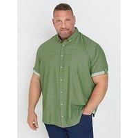 Badrhino Slub Short Sleeve Casual Shirt - Green