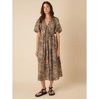 Nobodys Child Scottie Leopard Print Midi Dress - Brown