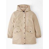 V By Very Girls Hooded Shower Resistant Raincoat - Stone