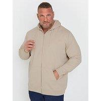 Badrhino Diamond Zip Through Hoodie - Natural
