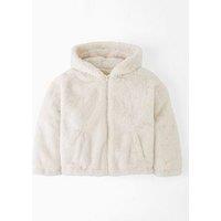 V By Very Girls Faux Fur Jacket - Cream