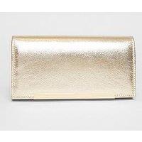 Quiz Gold Metallic Clutch Bag