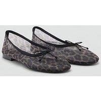 Mango Leopard Semi Transparent Ballerina - Black