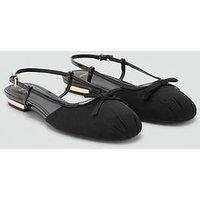Mango Ballet Flats With Decorative Bow Tie