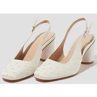 Monsoon Pelia Pearl Satin Slingback Heels - Ivory