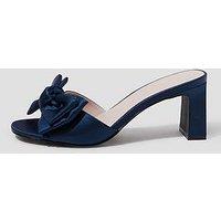 Monsoon Tia Satin Bow Mule - Navy
