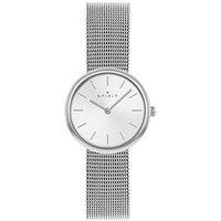 Spirit Ladies Polished Silver Stainless Steel Mesh Bracelet Watch