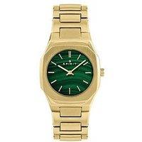 Spirit Ladies Malachite Green Dial Stainless Steel Gold Plated Bracelet Watch