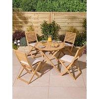 Rowlinson Ashdown Folding 4 Seat Dining Set With Cushions