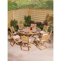 Rowlinson Ashdown Folding 8 Seat Round Dining Set With Cushions