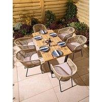 Rowlinson Oslo 6 Seat Dining Set - 160Cm Table