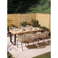 Rowlinson Oslo 6 Seat Dining Set - 210Cm Table