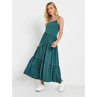 Pixiegirl Petite Acid Wash Asymmetric Tiered Maxi Dress
