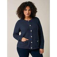 Evans Button Detail Cardigan - Blue