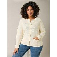 Evans Button Detail Cardigan - Natural