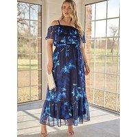 Yours Curve Floral Ruffle Maxi Dress