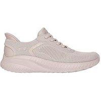 Skechers Bobs Squad Chaos Current Muse Bungee Lace Slip-Ins Trainer - Natural Textile