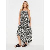 Pixiegirl Petite Asymmetric Tiered Maxi Dress - Black