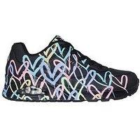 Skechers Uno Spread The Love Wedge Trainer - Black