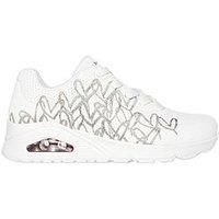 Skechers Uno Golden Heart Wedge Trainer - White