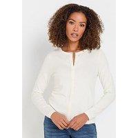 M&Co Long Sleeve Button Down Cardigan - Ivory