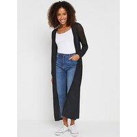 M&Co Longline Tape Cardigan - Black