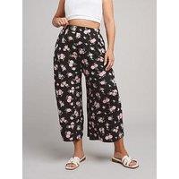 Yours Curve Jersey Midaxi Culotte - Black