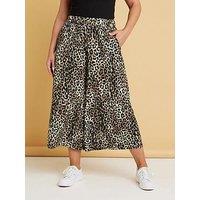 Yours Curve Jersey Midaxi Culotte - Brown