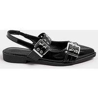 Yours Wide Fit Flat Pointed Buckle Pump