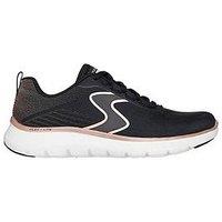 Skechers Flex Appeal 5.0 Luxe Glow Lace-Up Trainer - Black Mesh