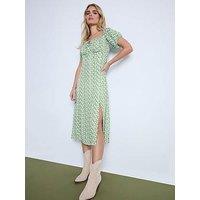 Pixiegirl Petite Floral Tie Front Midi Dress