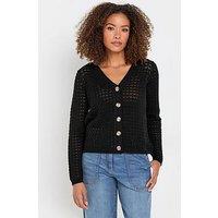 M&Co Button Crochet Cardigan - Black