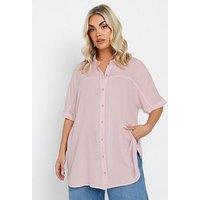 Yours Curve Short Sleeve Chambray Shirt